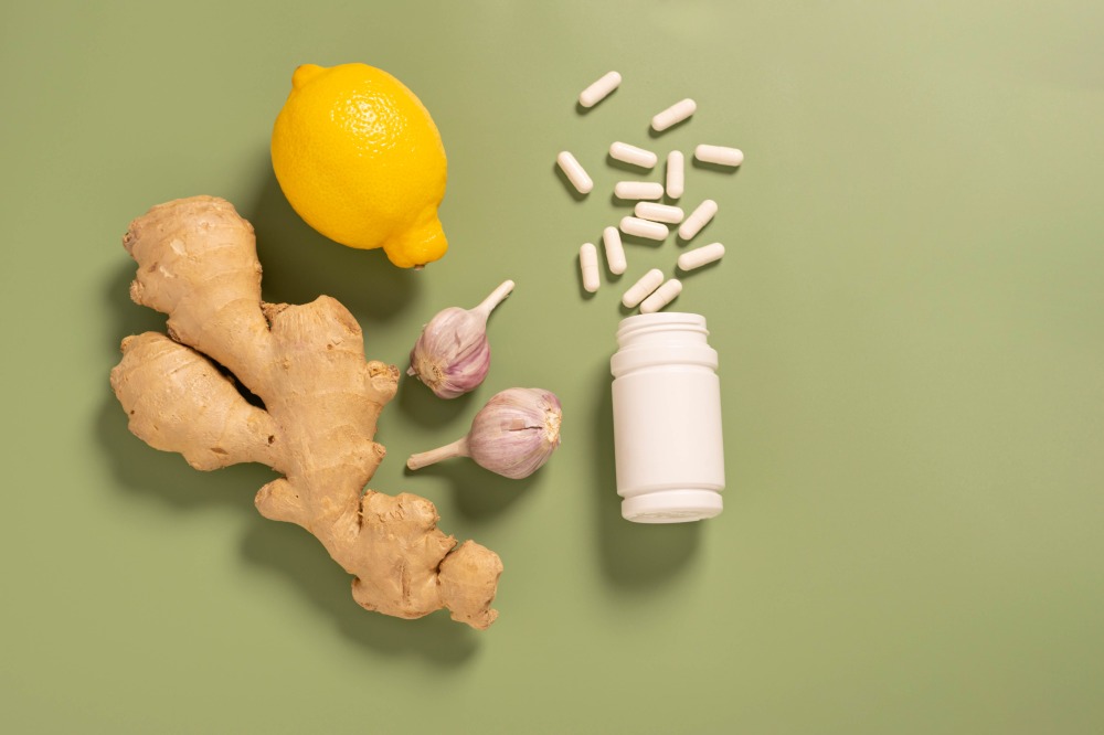 Supplements Trends Fresh Ginger Lemon Garlic Healthy Natural Organic