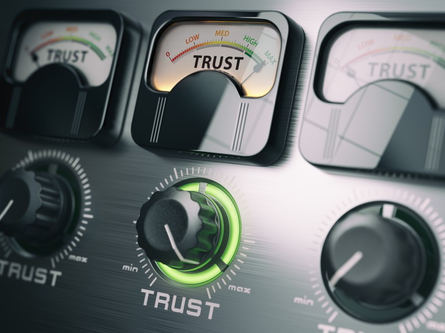 Trust Concept Switch Knob Maximum Power Build Credibility