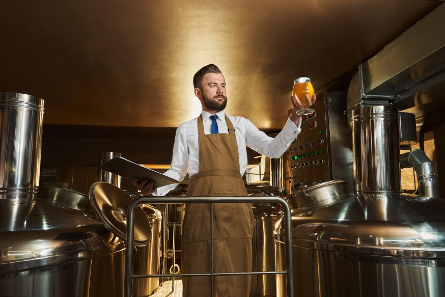 Brewery Expert Analyzing Beer Quality Control Branding Professional Brewer