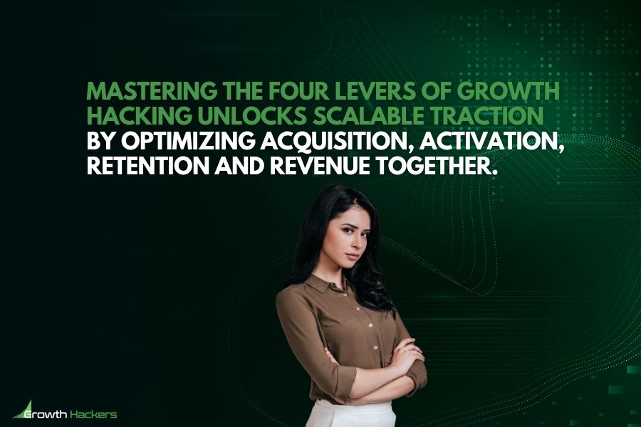 Mastering the four levers of growth hacking unlocks scalable traction by optimizing acquisition activation retention and revenue together
