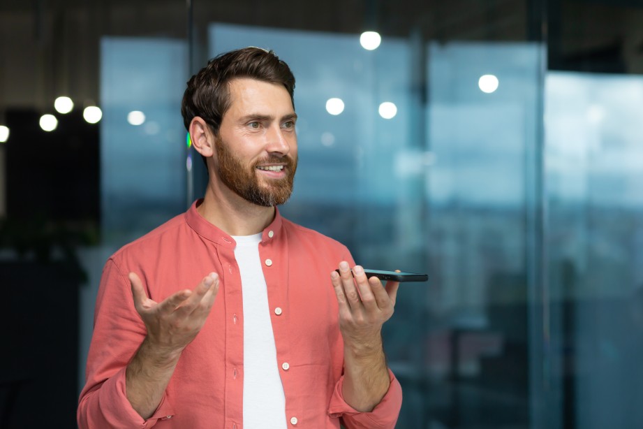 Voice Search Optimization Man Male Speaking Smartphone Alexa Siri