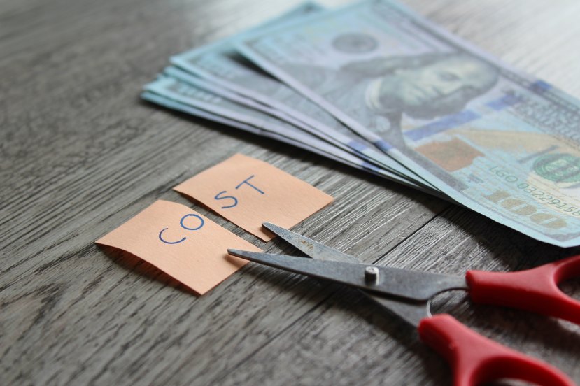 Cut Cost Costs Cutting Concept Scissors Money Dollar Bills