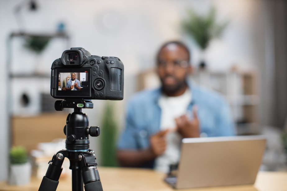 Man Filming Video Marketing Recording Male Laptop