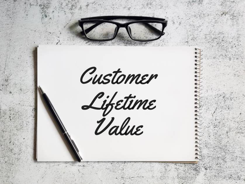 Customer Lifetime Value LTV CLTV CLV Concept Notebook Glasses