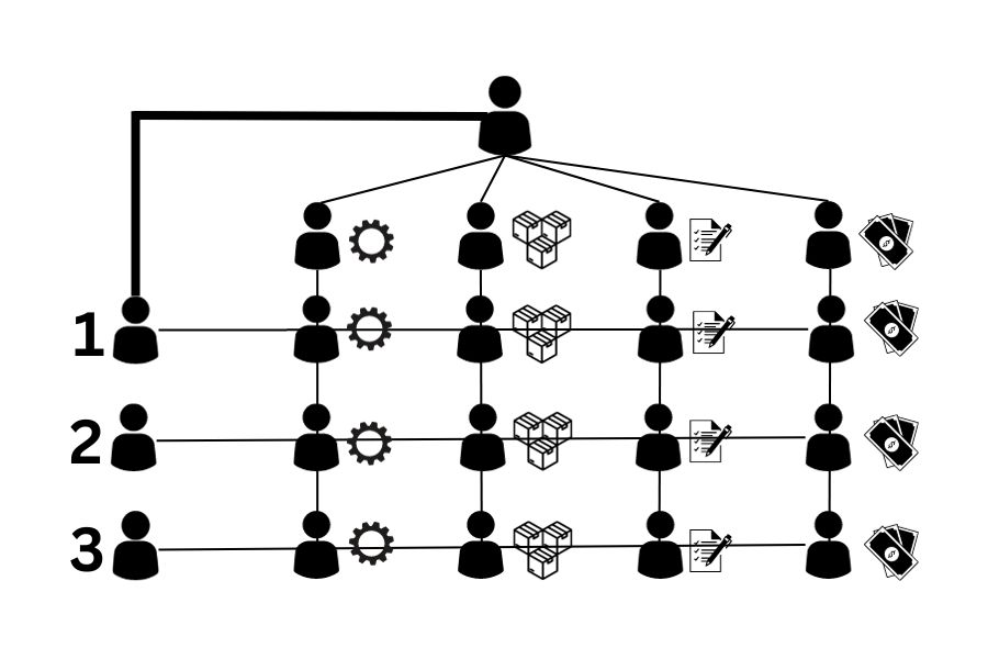 Matrix Organizational Structure Complex Business Organization Diagram Project Management HR