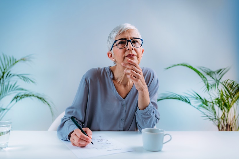 Mature Woman Senior Doing Cognitive Neuroscience Exercises