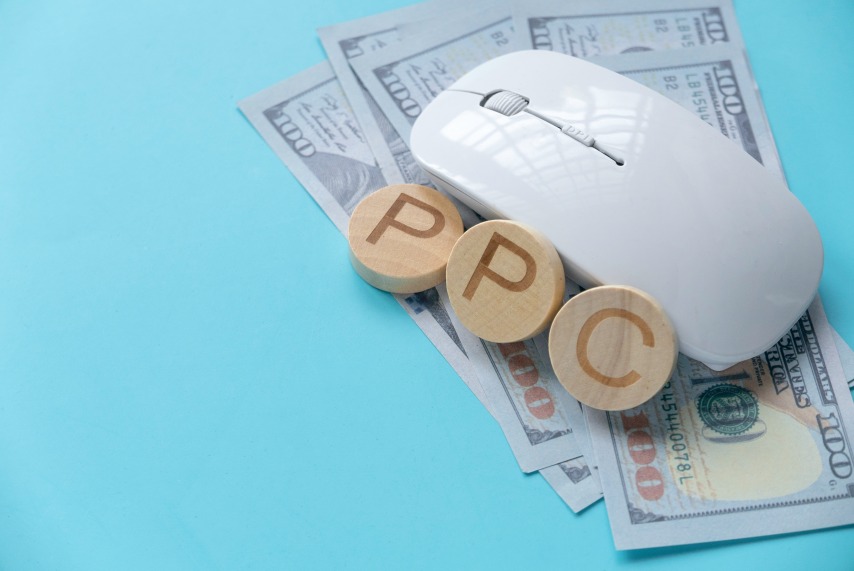 PPC Management Concept Pay Per Click Advertising Money Mouse Money Dollar Bills