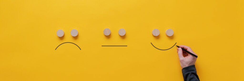 Collect Customer Feedback Smiley Drawing Yellow Satisfaction Reviews