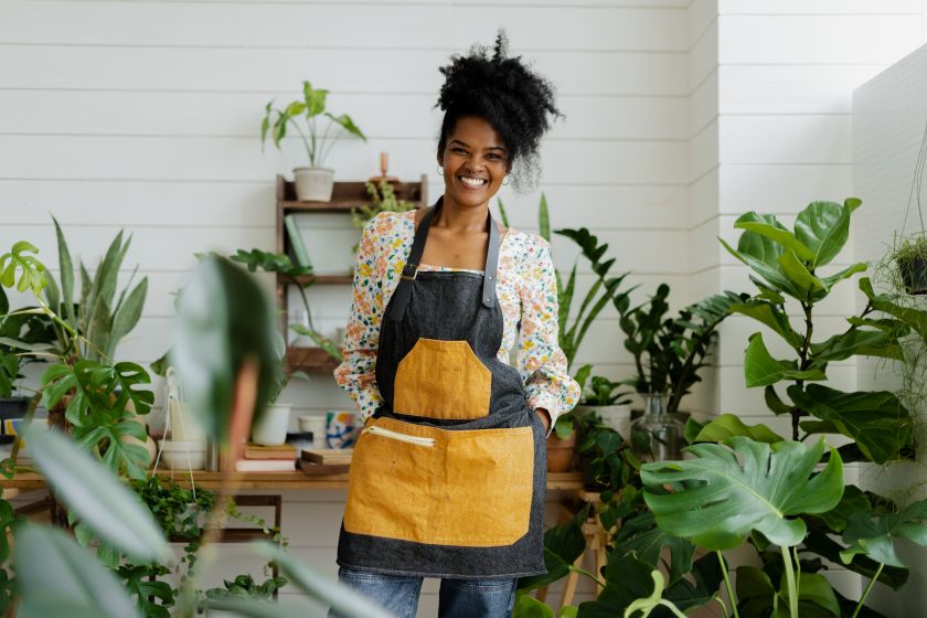 Happy Woman Plants Hobbies Environment Gardening Passion