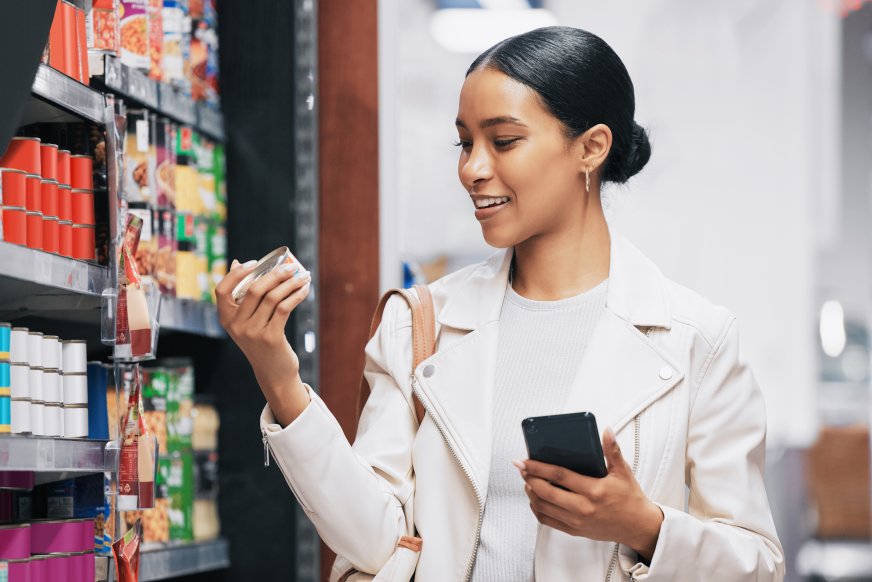 Woman Shopping Retail Store Female Labeling Products