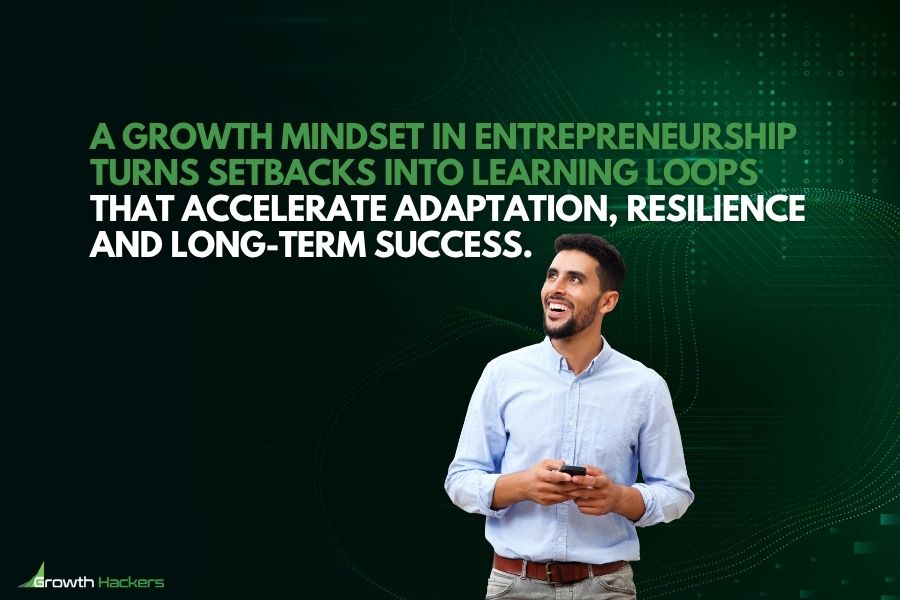 A growth mindset in entrepreneurship turns setbacks into learning loops that accelerate adaptation resilience and long-term success