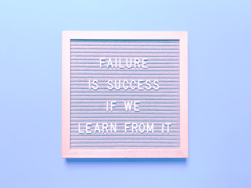 Failure is Success if we Learn from it Quote Board Successful Inspiration