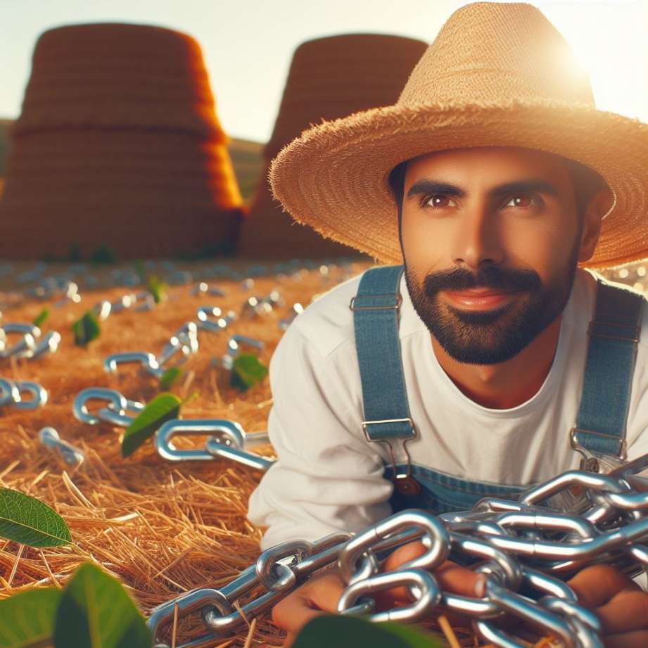 Farmer harvesting website links and participating in link farms