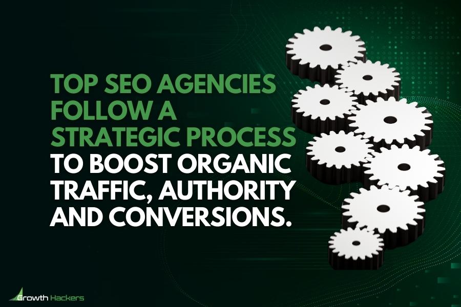 Top SEO agencies follow a strategic process to boost organic traffic authority and conversions