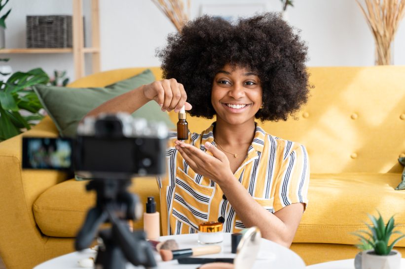 Video User Generated Content Happy Cheerful Woman Female Skincare Influencer