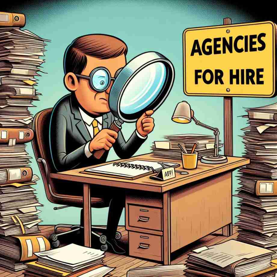 Cartoon showing digital marketing agencies for hire