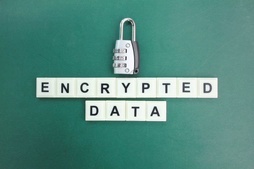 Encrypted Data Concept Letters Scrabble Encryption Security