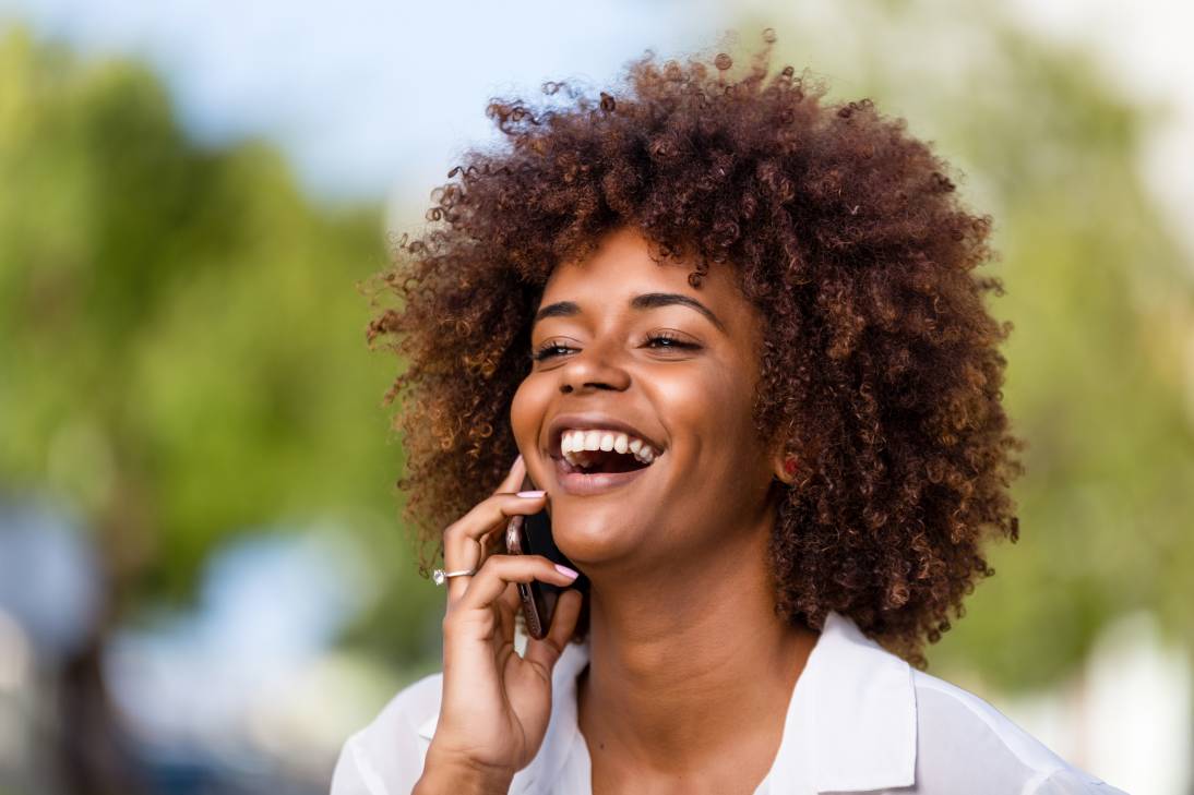 A professional enjoying the moment of successfully closing a call