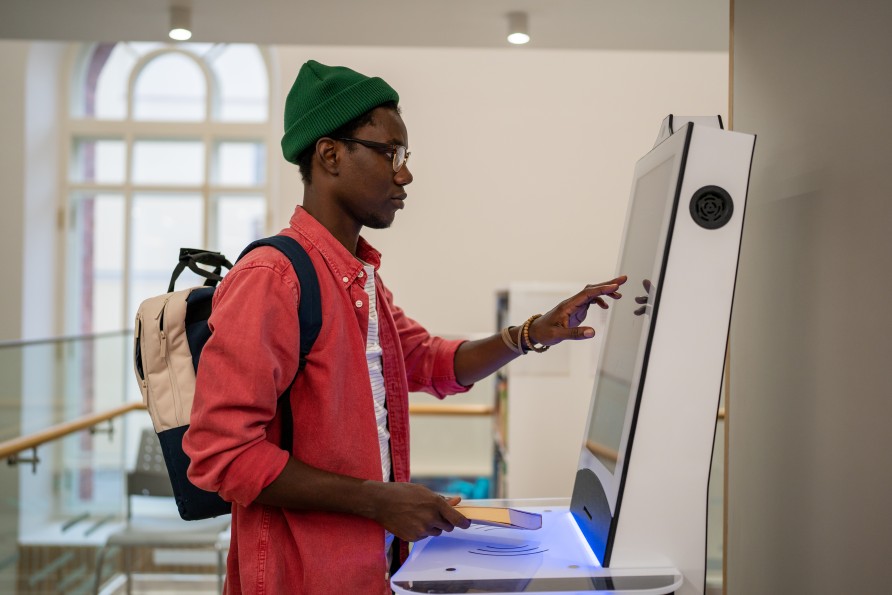 Man Self Service Checkout Book Tech Technology Innovation