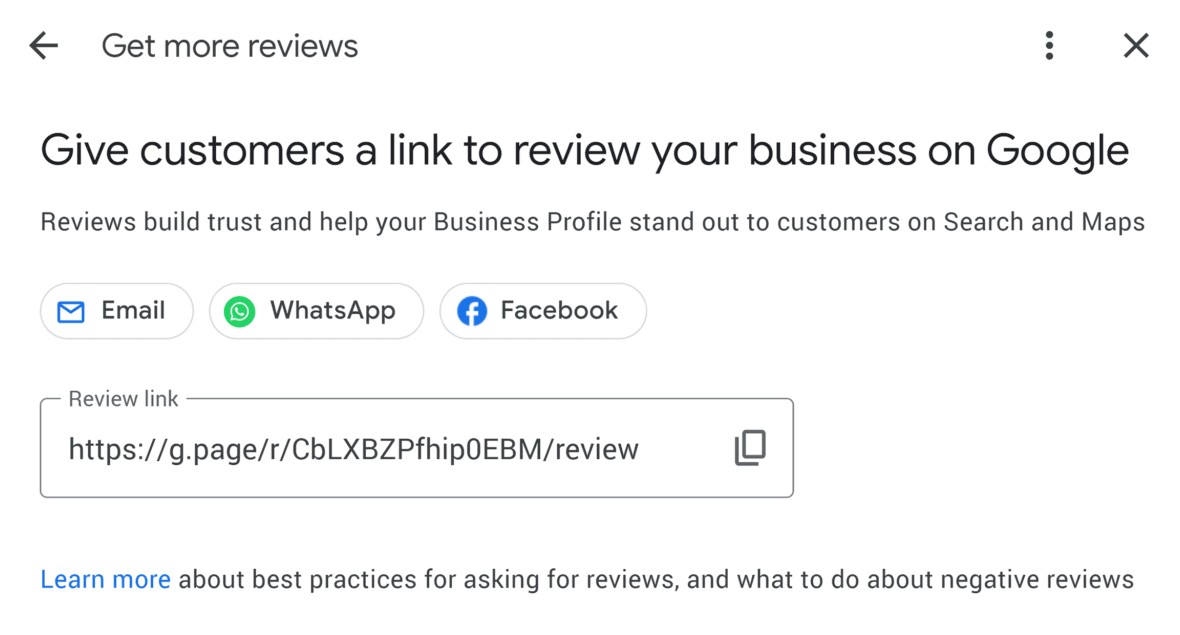 Obtain-customer-reviews-links