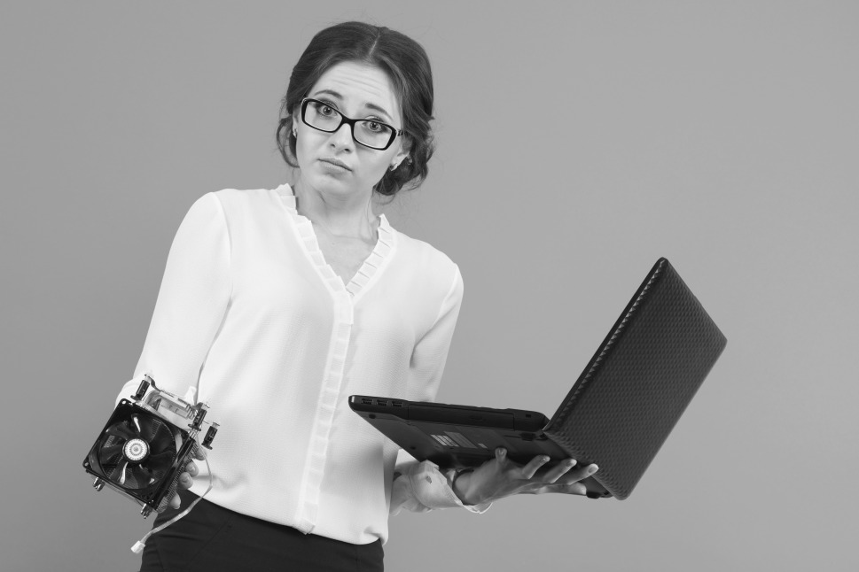 Woman Confused Puzzled Technology Innovation Laptop Tech Struggle