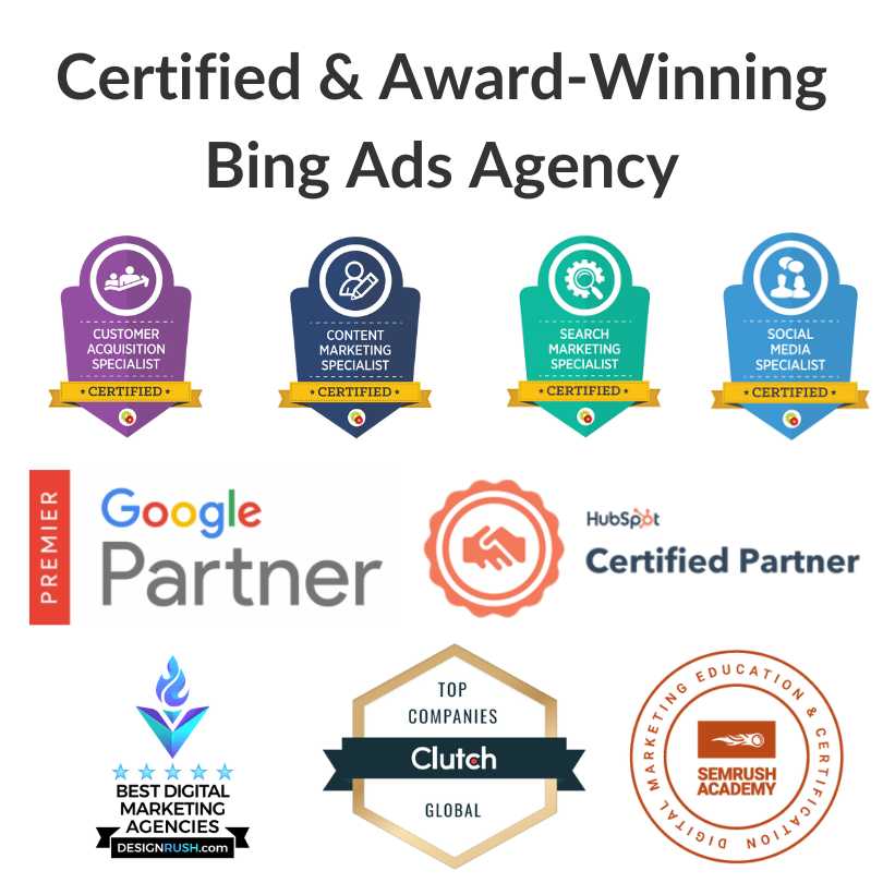 Award Winning Bing Advertising Agency Awards Certifications Microsoft Ads Agencies Companies Firms