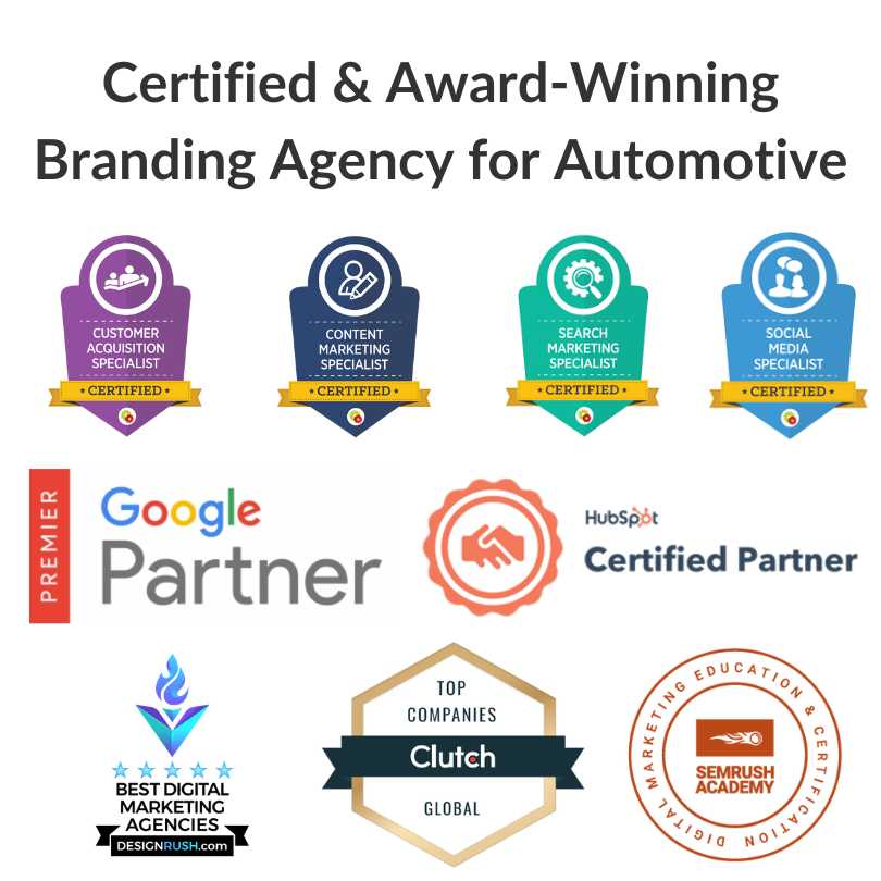 Award Winning Branding Agencies for Automotive Companies Awards Certifications Firms