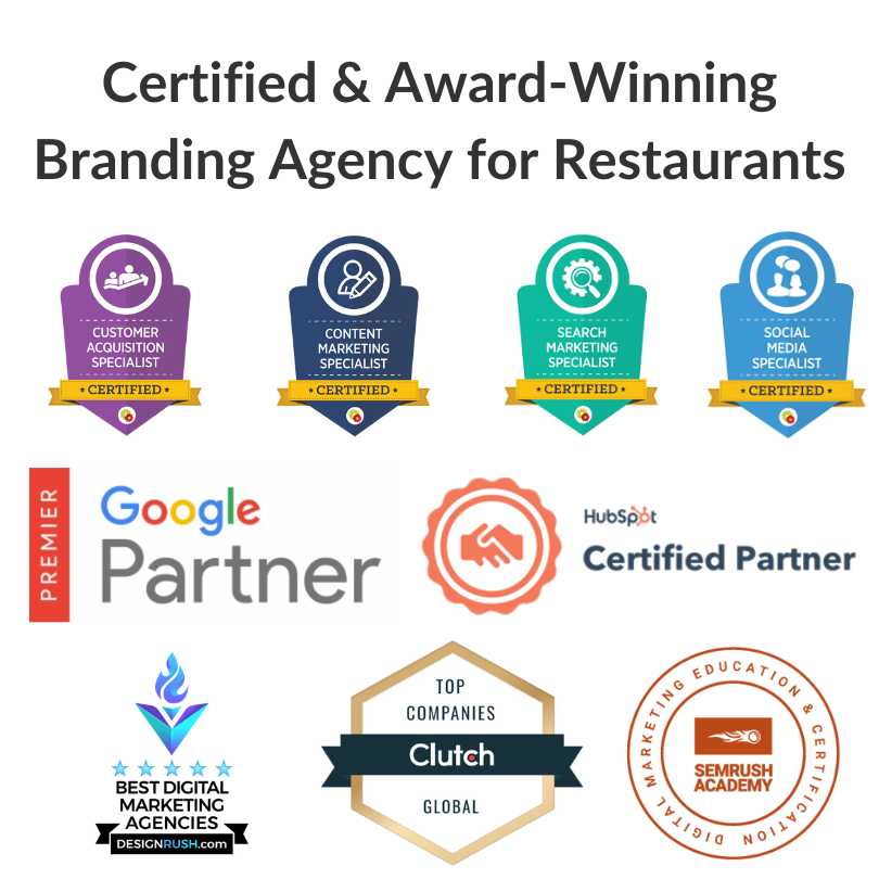Award Winning Branding Agencies for Restaurants Awards Certifications Companies Firms