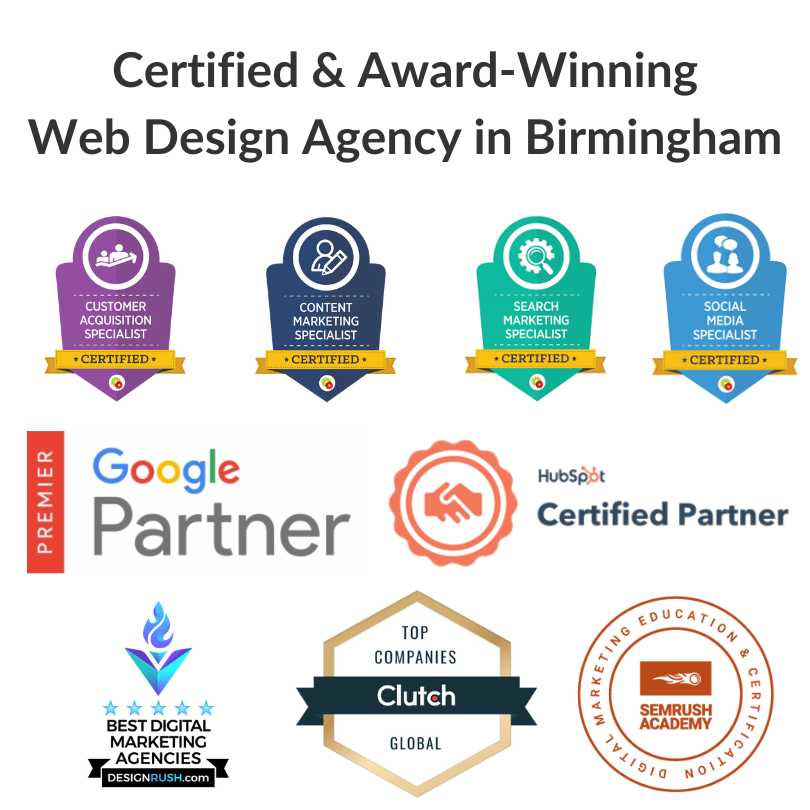 Award Winning Web Design Agencies in Birmingham Awards Certifications Website Development Companies Firms