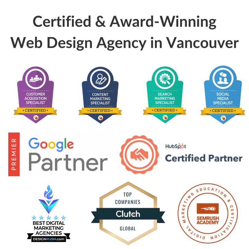 Award Winning Web Design Agencies in Vancouver Awards Certifications Website Development Companies Firms