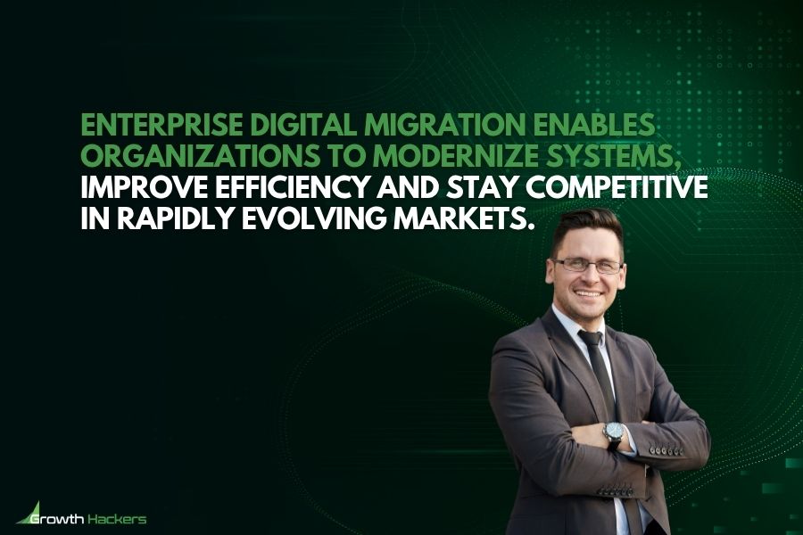 Enterprise digital migration enables organizations to modernize systems improve efficiency and stay competitive in rapidly evolving markets