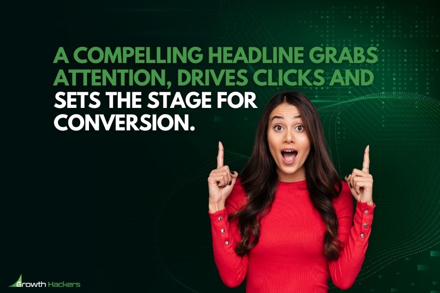 A compelling headline grabs attention drives clicks and sets the stage for conversion