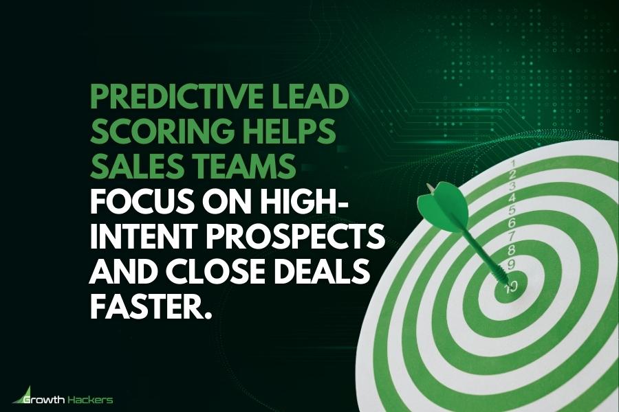 Predictive lead scoring helps sales teams focus on high-intent prospects and close deals faster