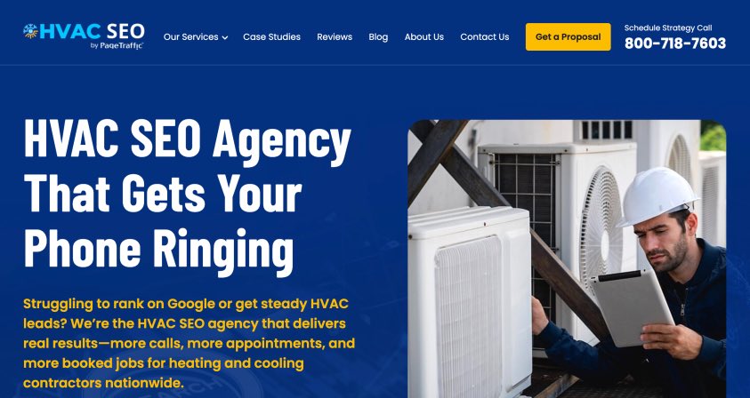 PageTraffic Best HVAC SEO Agency Top Heating Ventilation Air Conditioning Search Engine Optimization Services Agencies