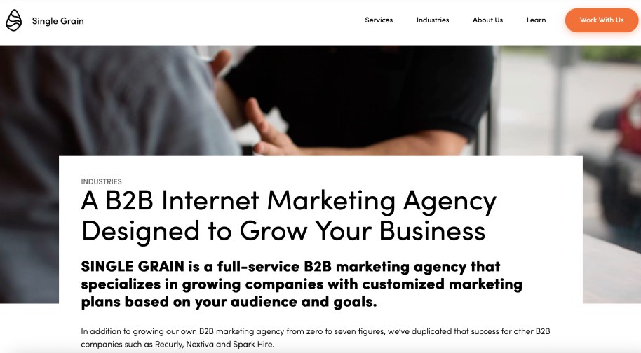 Single Grain Best B2B Branding Agency