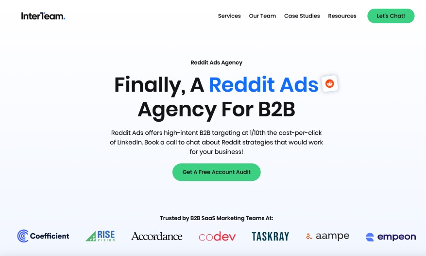 InterTeam Marketing Best Reddit Ads Agency for B2B