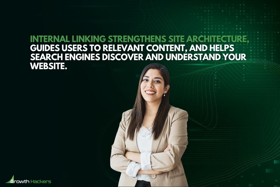 Internal linking strengthens site architecture guides users to relevant content and helps search engines discover and understand your website