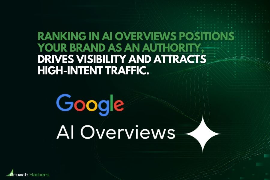 Ranking in AI overviews positions your brand as an authority drives visibility and attracts high-intent traffic