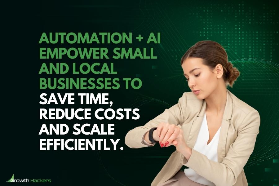 Automation + AI empower small local businesses to save time reduce costs and scale efficiently