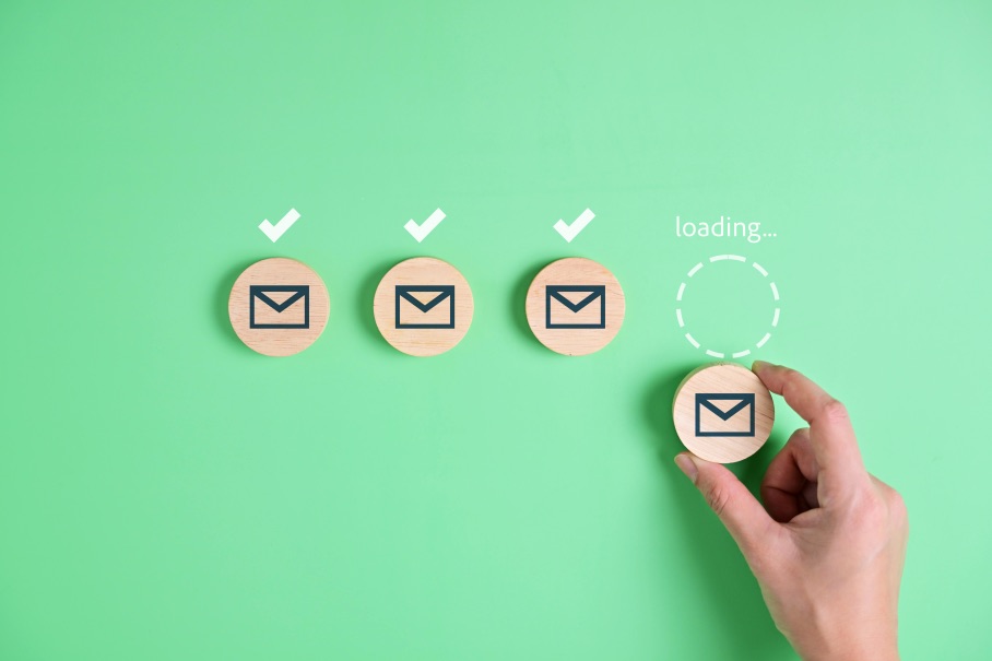 Email Marketing Lead Nurturing Drip Sequence Concept Hand