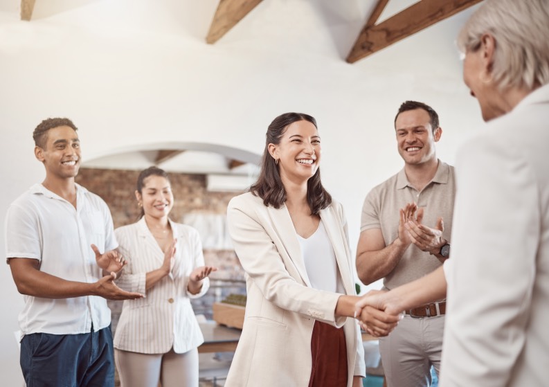 Employee Appreciation Well Being Handshake Positive Feedback Congrats