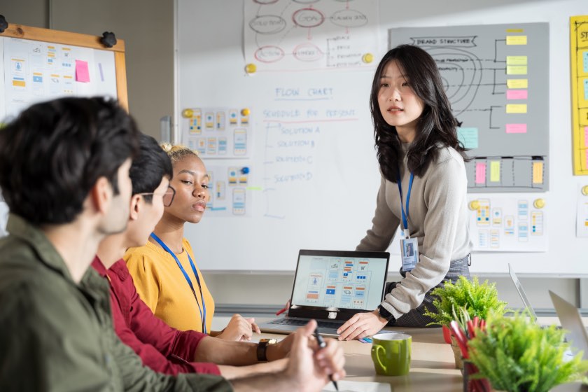 Leverage Customer Insights Continuous Improvement Office Deck Leadership Woman Employees