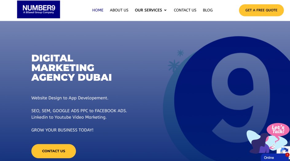 Number9 Best Online Marketing Agency in Dubai UAE