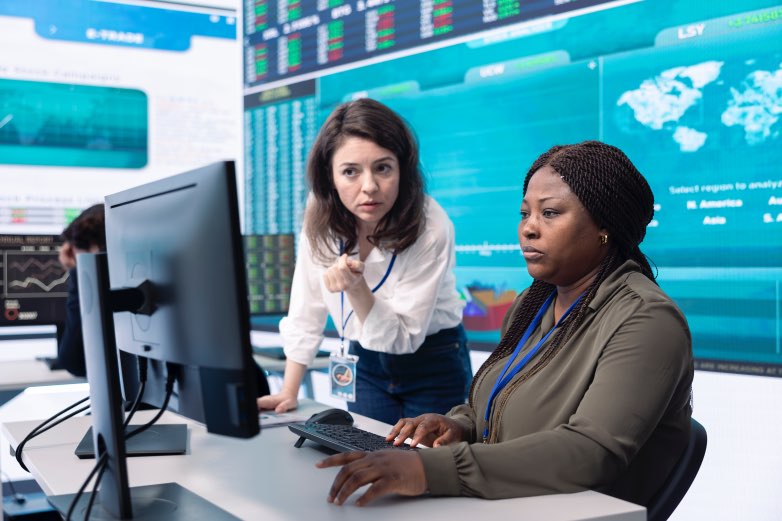 Streamline Operations Maximum Efficiency Female COO CEO Desk Computer Woman