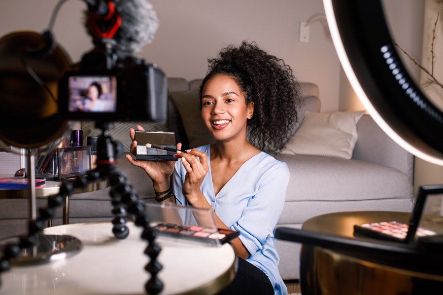 Beauty Makeup Female Influencer Video Production Home