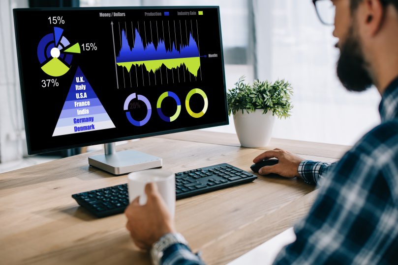 Consistent Data Tracking Man Computer Analysis Analytics