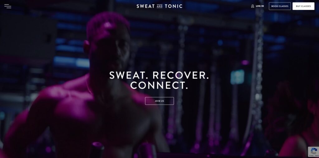 Sweat and Tonic homepage