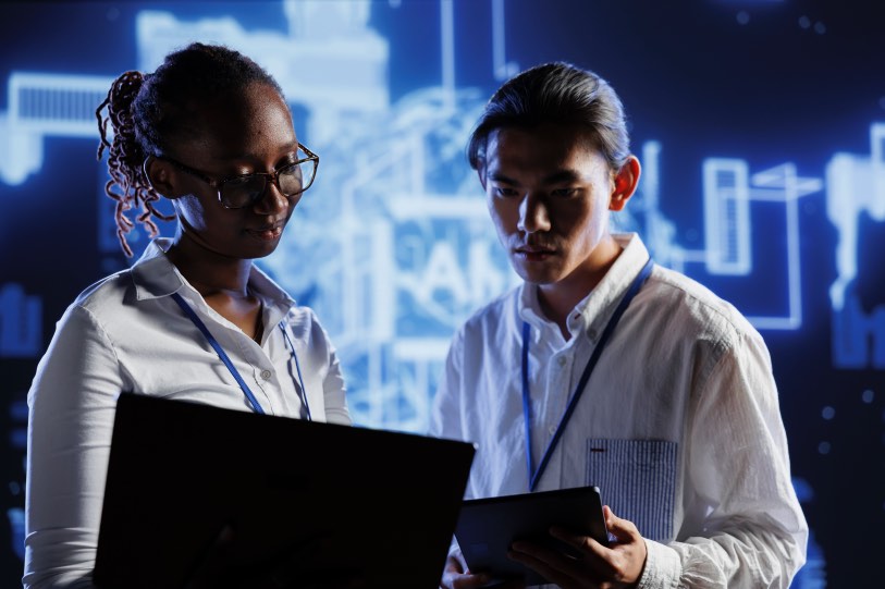 Enhance Technical Expertise Man Woman Diverse Technology Digital Transformation