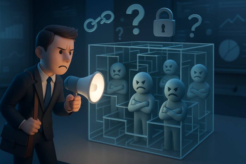 Man with a megaphone - Factors That Reinforce Negative Attitudes