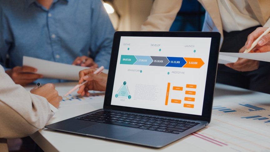 Project Management Software Brainstorm Laptop Business Office